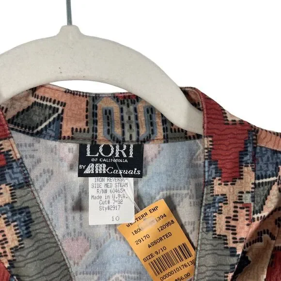 Lori of California AM Casuals Vtg Tribal Full Zip Jacket Western Boho Womens 10 - Picture 7 of 7